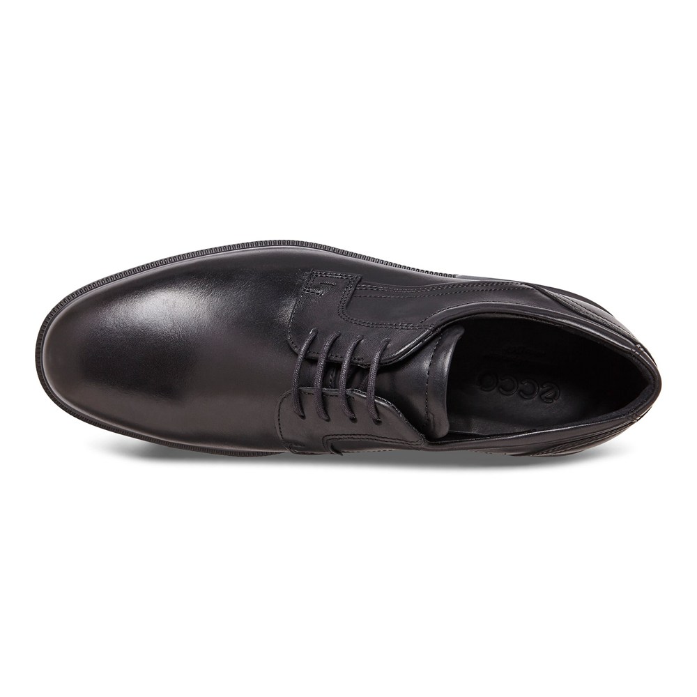 Mens Dress Shoes - ECCO Lisbon Plain Toe Tie - Black - 3671UINGJ